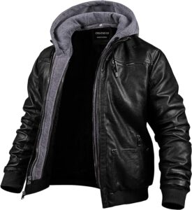 Chaqueta De Cuero Sintético Para Hombre